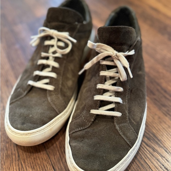Common Projects Green Suede Men's Sneakers  Designer Luxury Brand Size 13 - Picture 2 of 6